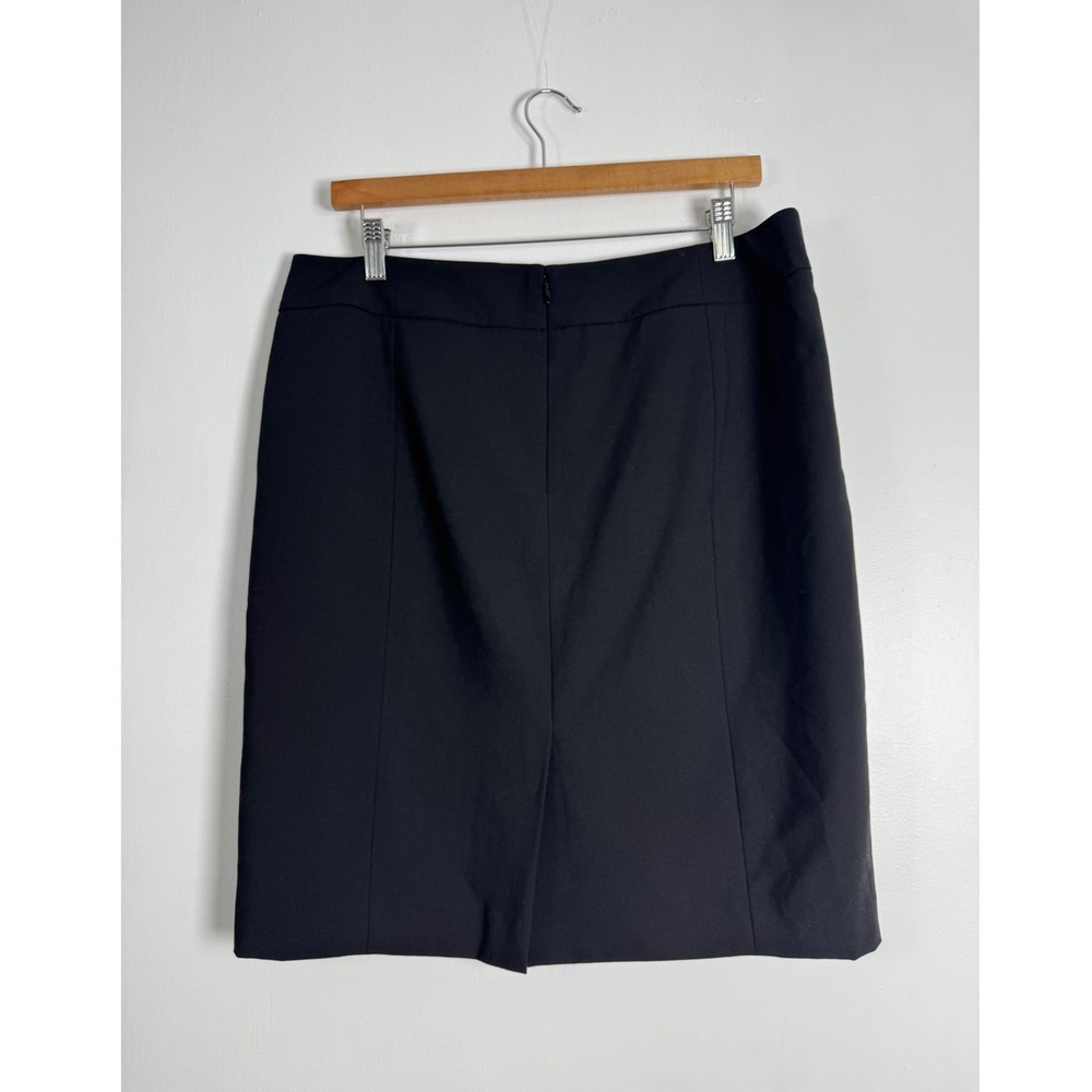 Professional Calvin Klein Womens 14P Pencil Skirt Blk Stretch Career Knee Length - Picture 2 of 12